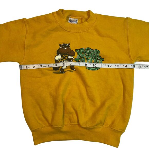 Vintage Gilden Sweater Youth Small Yellow Horse Racing Heavy Weight Sport Shirt - Picture 4 of 11